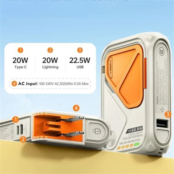 VEAN 22.5W Built-In Cable 10000mAh Multi-Functional Power Bank