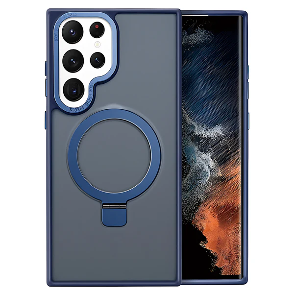 Clear Magnetic Case With Ring Stand for Samsung