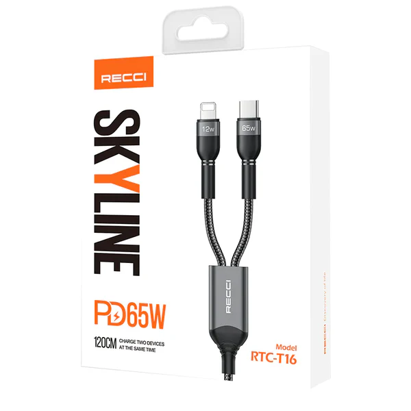 Recci Skyline 2-in-1 Type-C & Lighting PD 65W