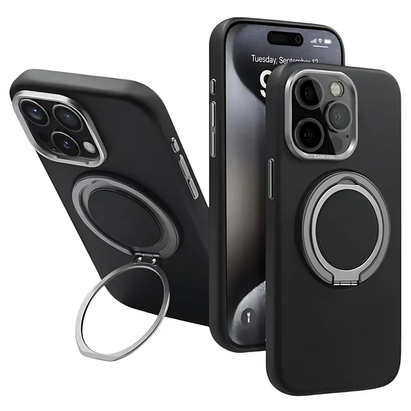 Leather Magnetic Phone Case with Rotating Holder
