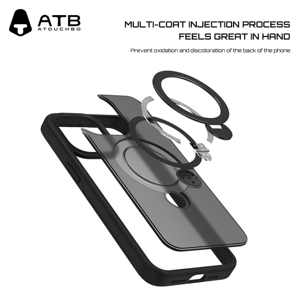 NJOYNY Magnetic Adjustable KickStand Ring Case