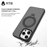 NJOYNY Magnetic Adjustable KickStand Ring Case