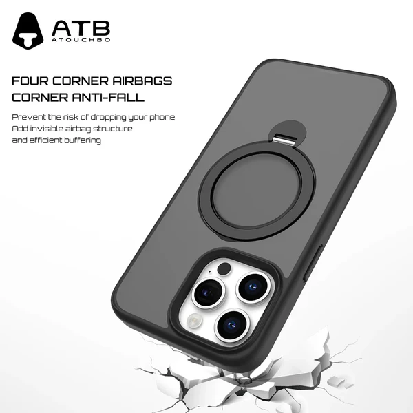 NJOYNY Magnetic Adjustable KickStand Ring Case