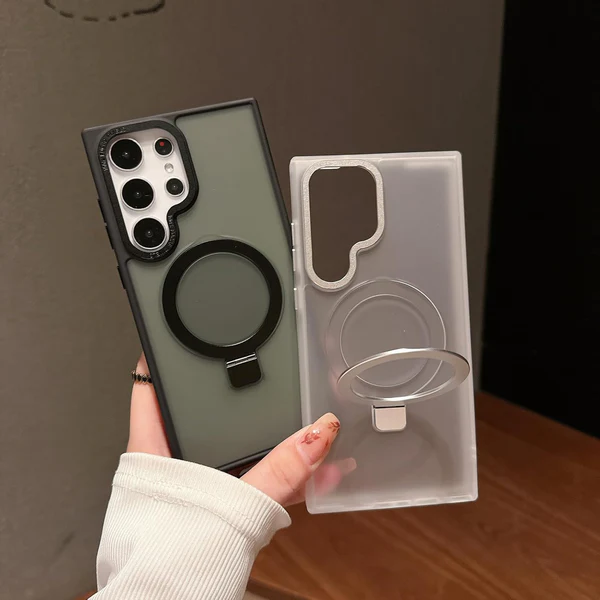 Clear Magnetic Case With Ring Stand for Samsung