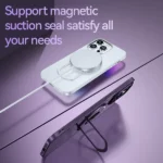 Magnetic Suction Ring Hole Matte Case With Hidden Stand