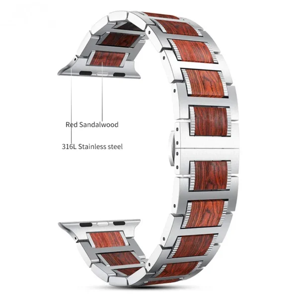 Stainless Steel with Wood Watch Band