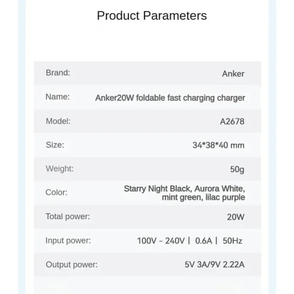 Anker A2678 20W PD 312 Adapter