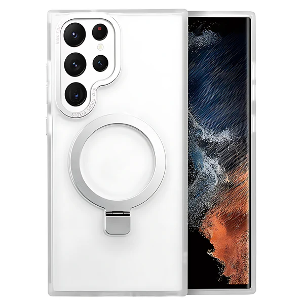 Clear Magnetic Case With Ring Stand for Samsung
