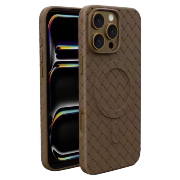premium leather ribbed magesafe case