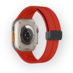 Solid Color Magnetic Buckle Silicone Watch Band For Apple Watch
