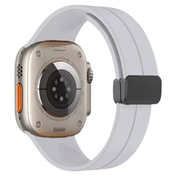 Solid Color Magnetic Buckle Silicone Watch Band For Apple Watch