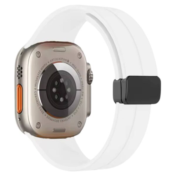 Solid Color Magnetic Buckle Silicone Watch Band For Apple Watch