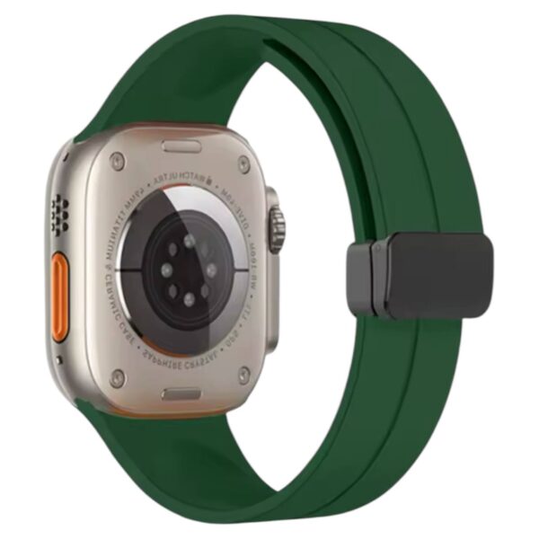 Solid Color Magnetic Buckle Silicone Watch Band For Apple Watch