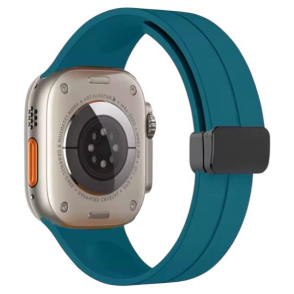 Solid Color Magnetic Buckle Silicone Watch Band For Apple Watch