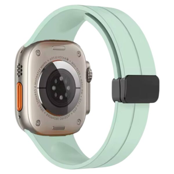 Solid Color Magnetic Buckle Silicone Watch Band For Apple Watch