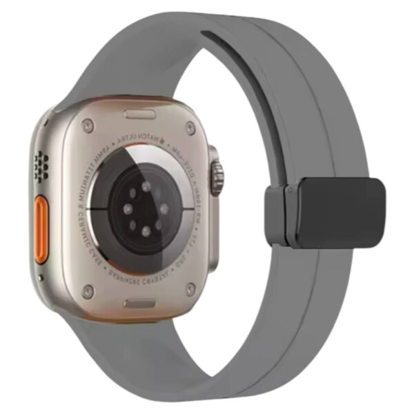 Solid Color Magnetic Buckle Silicone Watch Band For Apple Watch