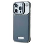 Premium Leather Hollowed-Out Design Case with Aluminum Back Without Frame With Camera Stand