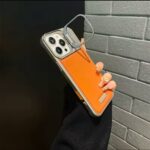 Premium Leather Hollowed-Out Design Case with Aluminum Back Without Frame With Camera Stand