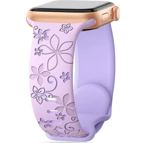 Floral Engraved Strap for Apple Watch