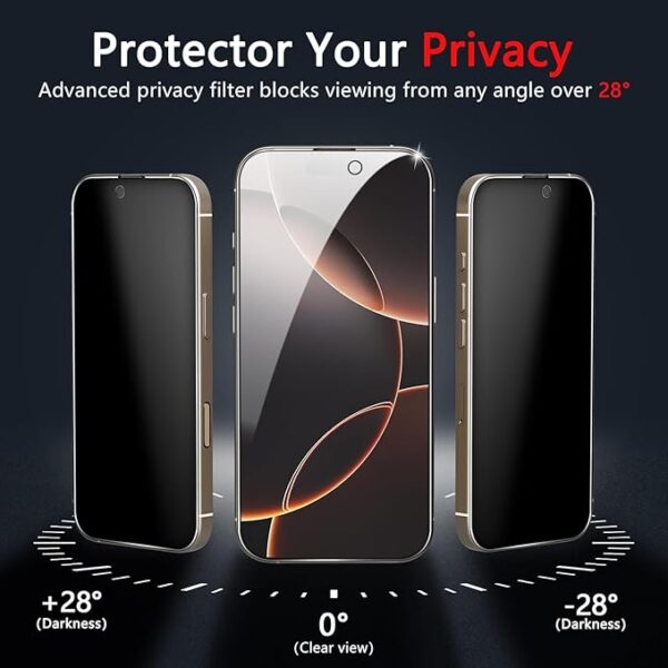 VWK Privacy Anti Static Tempered Pro Glass Screen Protector for Apple iphone