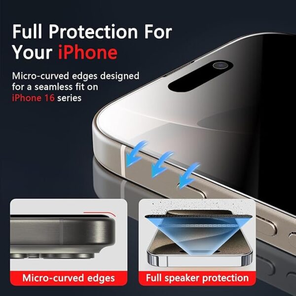 VWK Privacy Anti Static Tempered Pro Glass Screen Protector for Apple iphone