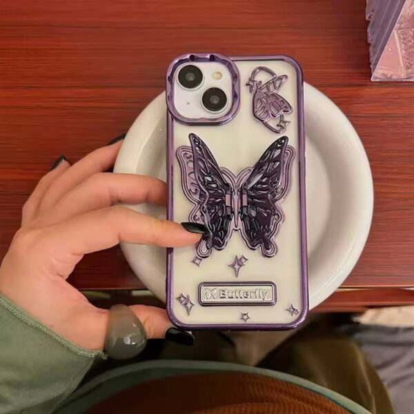foldable butterfly stand case with removable glittery sheet