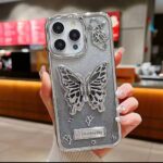 foldable butterfly stand case with removable glittery sheet
