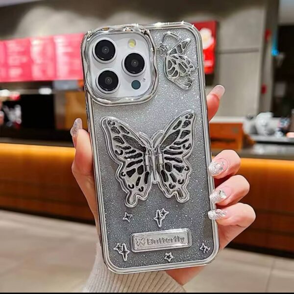 foldable butterfly stand case with removable glittery sheet