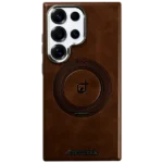 Rimbmax Luxury MagSafe Leather Texture Case for Samsung