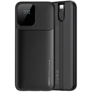 Recci 20000mAh Dual-Cable Fast Charging Power Bank