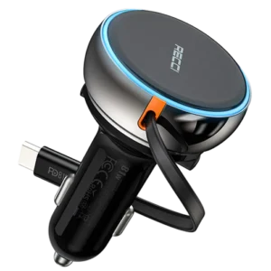 Recci 81W Car Charger with Built-in Type-C Cable