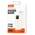 Recci Power Bank 10000mAh 22.5W with Built-In Cables Fast Charging
