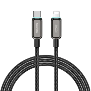 Recci Lamp Display Type-C to Lightning 30W Fast Charging Cable