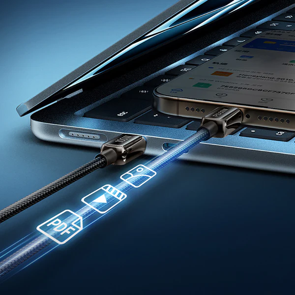 Recci 100W Fast Charging USB-A to Type-C Cable with Lamp Display