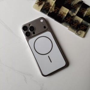 AG Matte Magnetic Hard Case with Full Lens Coverage - silver, 15promax