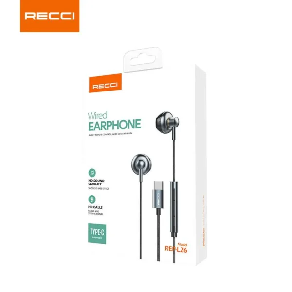 Recci WIRED EARPHONE REP-L26