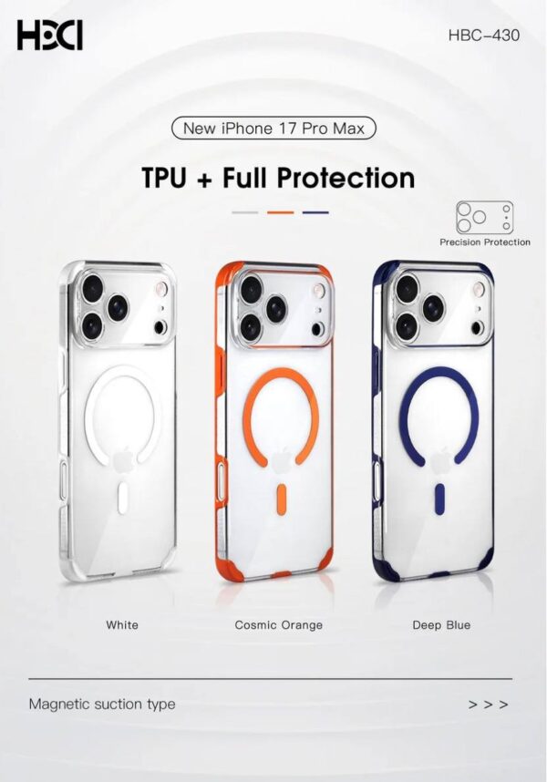 HDD Slim MagSafe Ultra Thin Transparent Case for 17 Pro Max