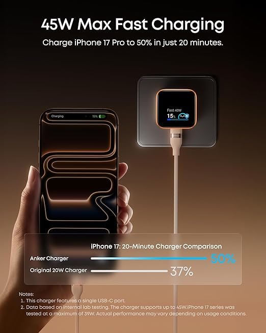 Anker Nano Ai 45W Smart Fast Charger with Care Mode