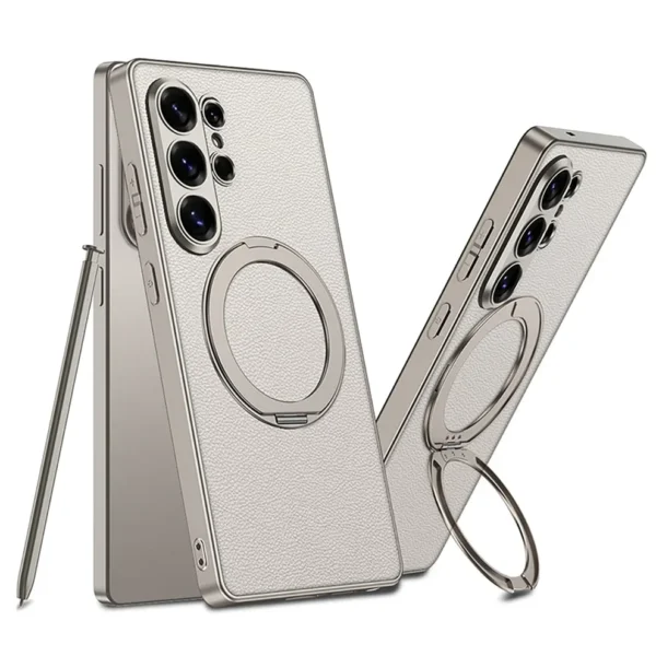 GKK 360° Rotatable Ring Stand Leather Case For Samsung 26 Ultra