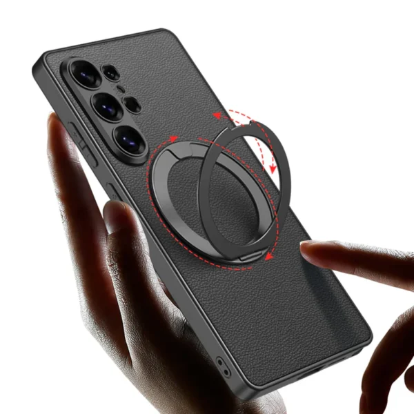 GKK 360° Rotatable Ring Stand Leather Case For Samsung 26 Ultra