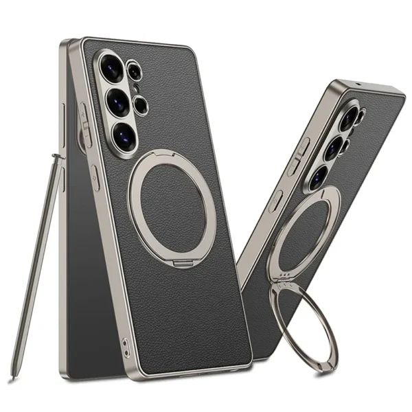 GKK 360° Rotatable Ring Stand Leather Case For Samsung 26 Ultra