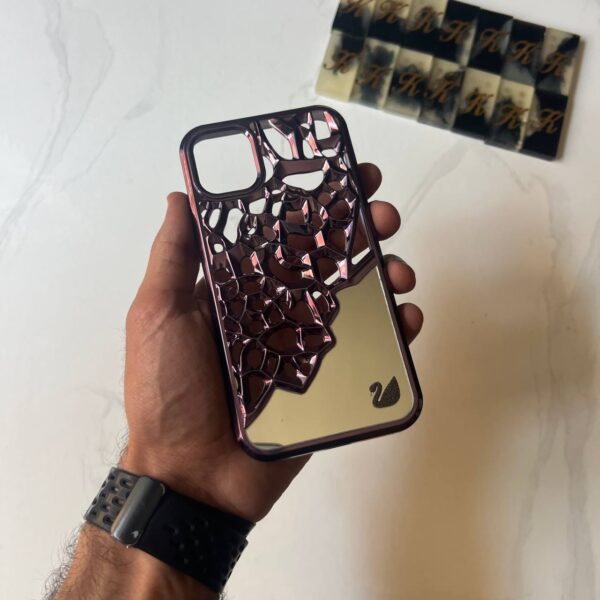 Luxury Hollow Out Plating Cases Shockproof Aesthetic Mirror Phone Case