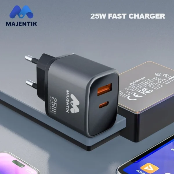 Majentik 25W GaN Fast Charger with USB & PD Ports
