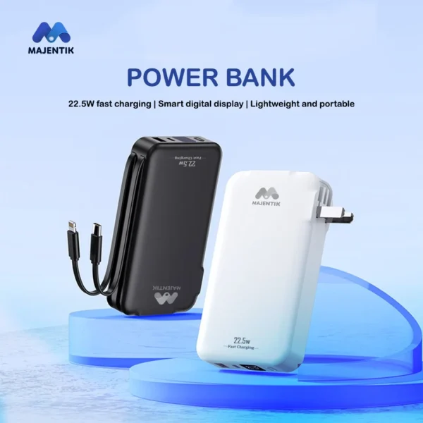 Majentik Power Bank MJ-31 10000mAh with Built-in Cables