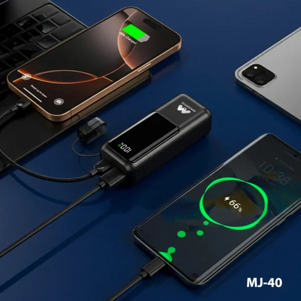 Majentik 10000mAh Portable Power Bank with Built-in Cable MJ-40