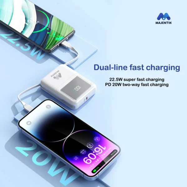 Majentik Power Bank MJ-28 10000 mAh with Wireless Charging & Digital Display