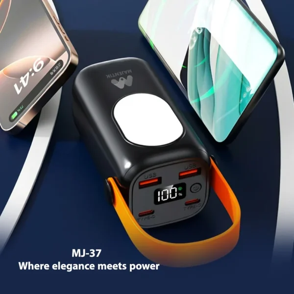 Majentik 20000mAh Power Bank with 22.5W PD Fast Charging & Built-in Cables
