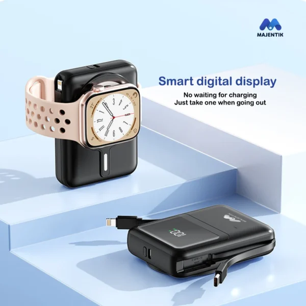 Majentik Power Bank MJ-28 10000 mAh with Wireless Charging & Digital Display