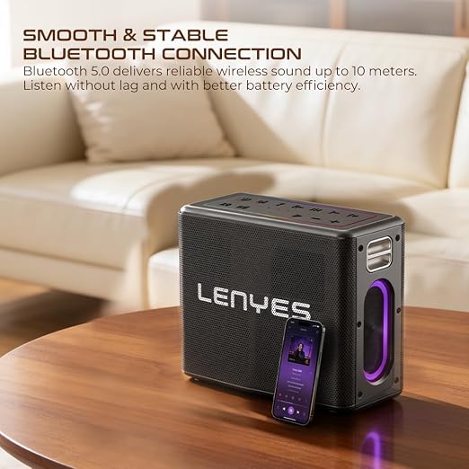 Lenyes 150W Bluetooth Party Speaker with Dual Wireless Microphones S861