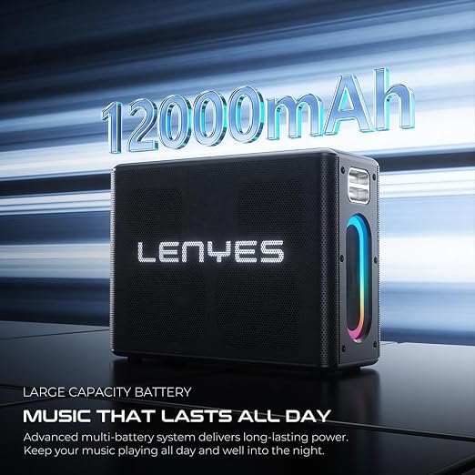 Lenyes 150W Bluetooth Party Speaker with Dual Wireless Microphones S861